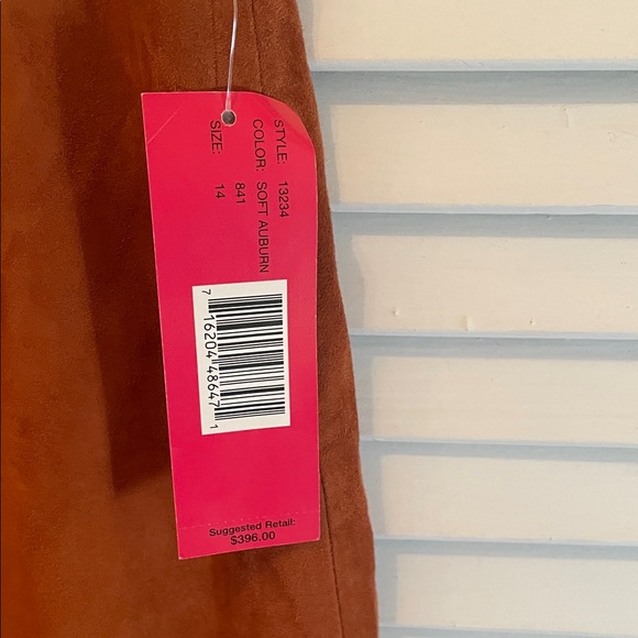 NWT Elegant Brown soft suede Skirt /lining /back zipper size14 - Picture 3 of 16